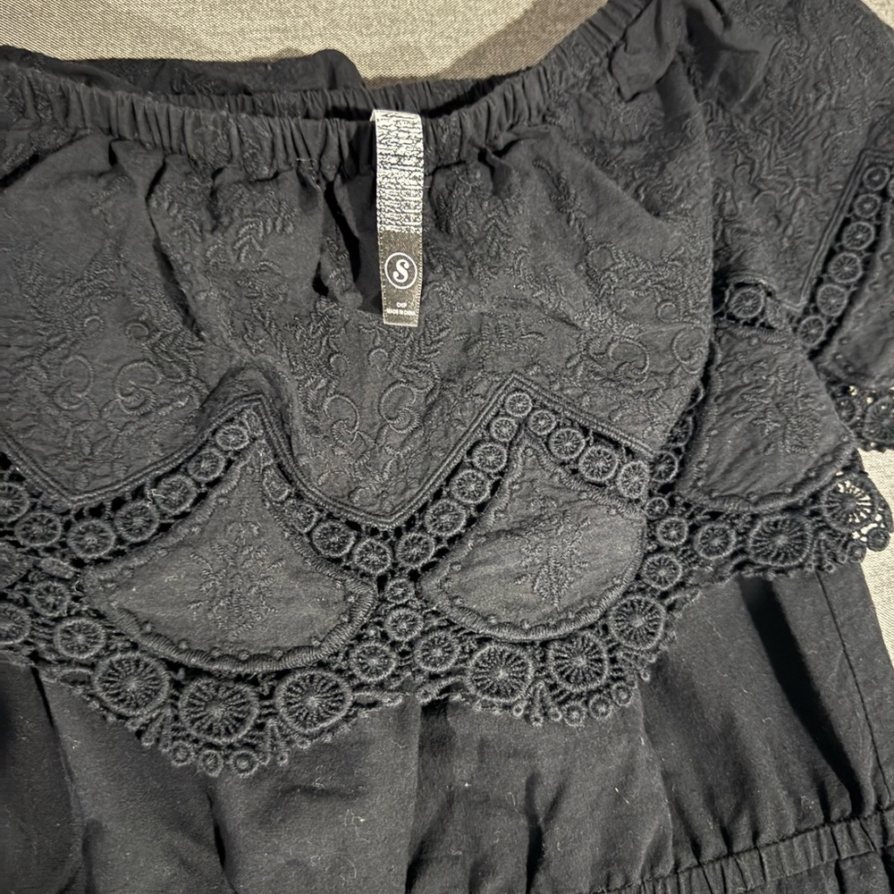 Black Off-Shoulder Lacey Dress Perfect for the Beach
